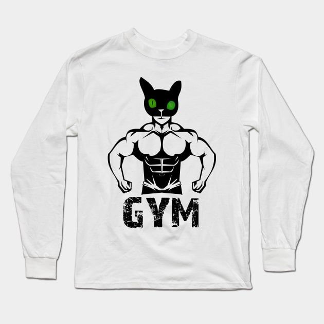 Cat peek a boo gym Long Sleeve T-Shirt by jaml-12